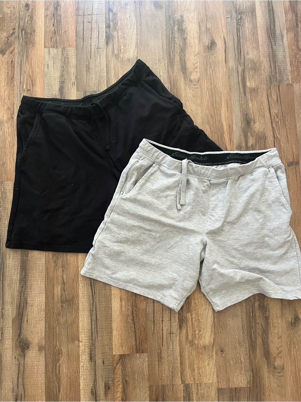 Eddie Bauer Men's Lounge Drawstring Shorts - Black And Light Gray